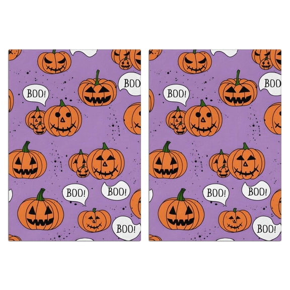 Spooky Witchy Kitchen Towels Set of 2, 18x26 Soft Absorbent Halloween Dish Towels with Pumpkin Ghost Prints, Tea Towels for Kitchen, Cute Fall Hand Towels for Coffee Bar