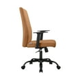 thumbnail image 3 of LeisureMod Evander Mid-Century Modern Faux Leather Office Chair in Aluminum with Adjustable Height and Swivel, Acorn Brown, 3 of 4