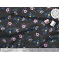 thumbnail image 2 of Soimoi Cotton Voile Fabric Leaves & Periwinkle Floral Print Fabric by the Yard 56 Inch Wide, 2 of 3
