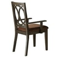 thumbnail image 2 of Benjara Wooden Armchair with Padded Seat and Cut Out Backrest, Set of 2, Brown, 2 of 3