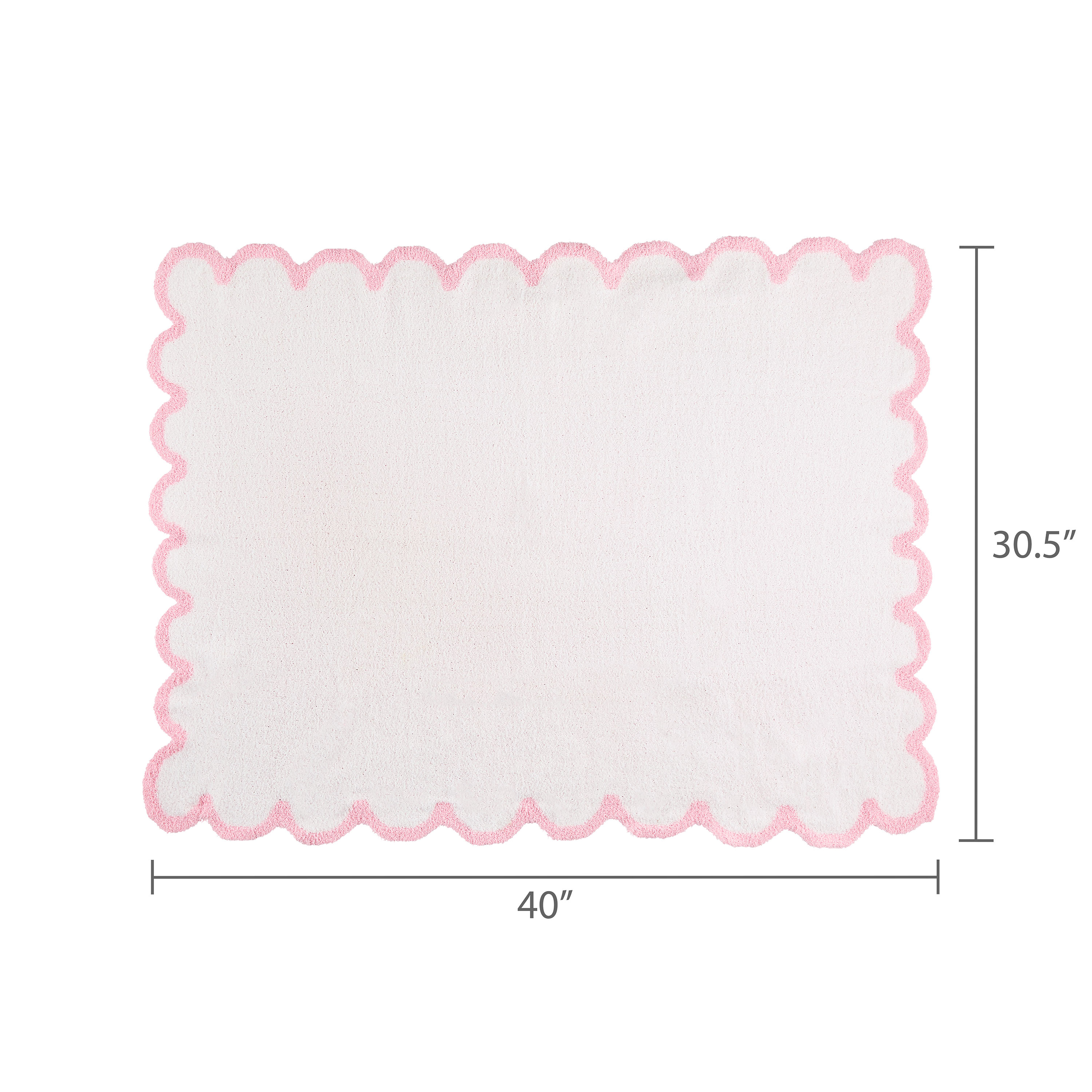 Cobija para bebé Parent's Choice rosa y blanca con borde festoneado para mayor comodidad 3