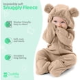 thumbnail image 5 of Cuddle Club One Piece Romper Hooded Fleece Onesie Jumper for Baby, Bear Ivory 3 to 6 Months, 5 of 6