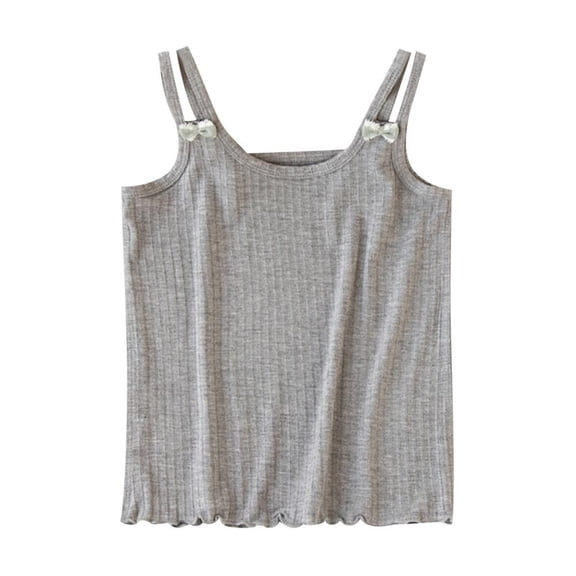 Bxsruta Girls Tank Tops, Girls' Bras Children's Vests Girls' Developmental Underwear Comfortable and Breathable Vests Underwear, Gray 3 Years