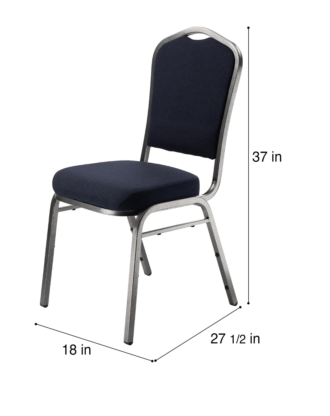 Hampden Furnishings Lila Collection Fabric Banquet Chair, Dark Blue, Pack of 2