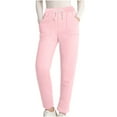 thumbnail image 4 of GA WEIHUA Winter Warm Sweatpant Women Thick Sherpa Fleece Lined Sweatpants Casual Baggy Cinch Bottom Pants Outdoor Athletic Thick Pant(Pink,XXXL), 4 of 7