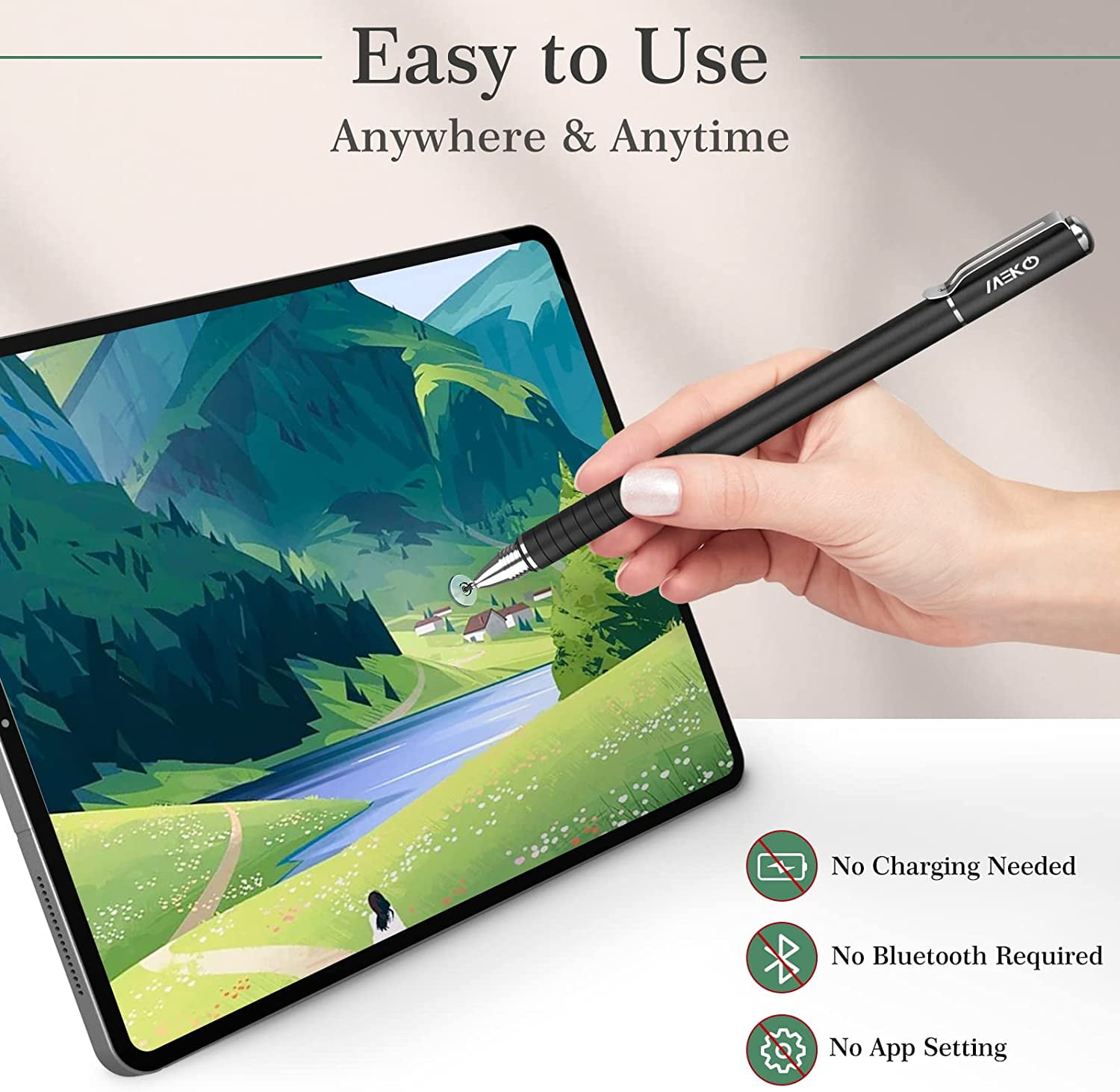 MEKO 2-in-1 Universal Stylus (Disc & Fiber Tip) - Thumbnail 5