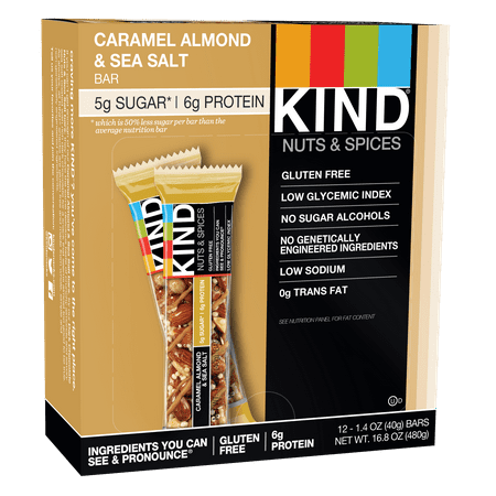 KIND Bars, Caramel Almond & Sea Salt, 12 Bars, Gluten Free