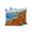 Blue, variant on Wildflowers Landscape Outdoor Throw Pillow with Insert, 18"x18" Country Mountain Sky Orange Flowers Field Waterproof Decorative Square Patio Pillows for Small Patio Chairs, Balcony, Couch