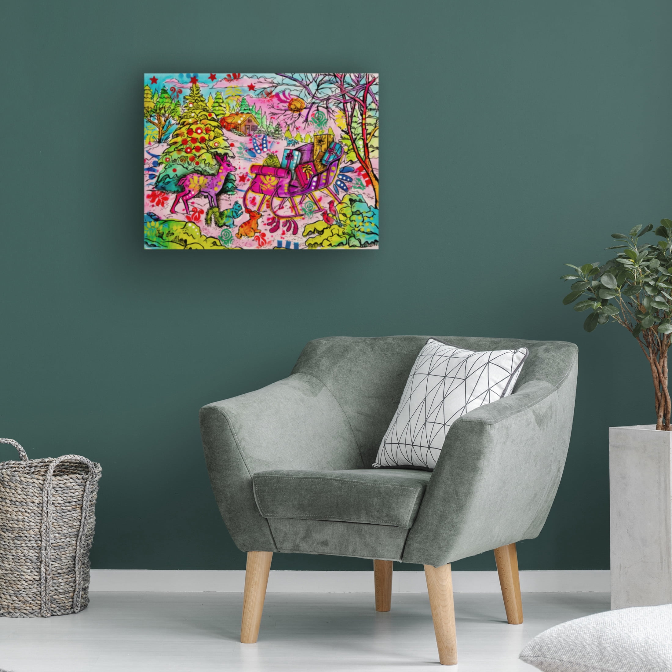 Canvas Wall Art - Dean Russo 'Deans Christmas Sleigh' Wall Art for Living Room, Bedroom, or Office Décor by Trademark Fine Art - 47 x 35 Inches