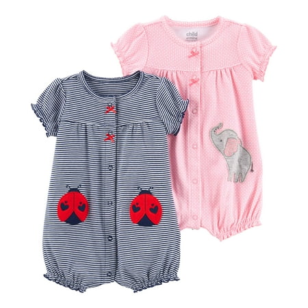 - Snap up romper, 2- pack (Baby Girls)