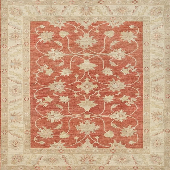 Ahgly Company Indoor Square Traditional Brown Oriental Area Rugs, 4' Square