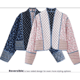 thumbnail image 3 of Women's Quilted Jacket Lightweight Floral Print Cropped Puffer Coat Short Padded Open Front Winter Outwear, 3 of 6