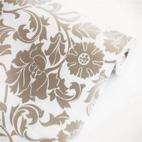 Silver Peony - Self-Adhesive Embossed Window Film Home Decor Roll Multicolor
