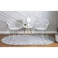 thumbnail image 3 of Unique Loom 3151572 5 x 8 ft. Rounded Trellis Frieze Oval Rug, Light Gray, 3 of 5