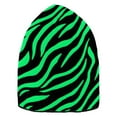 thumbnail image 6 of joogoo Zebra Stripes Green Beanie Hats Cuffed Winter Warm Knit Thick Beanies, 6 of 7