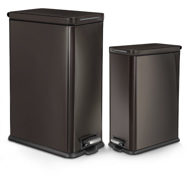 Home Zone Living 8 gal and 2.5 gal Kitchen Trash Can Combo, Stainless