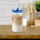 thumbnail image 5 of Vaso de cristal con pajita de calor 400ML Vaso de bebida fría Vaso de zumo con tapa Vaso de leche Textura de cristal Adecuado para uso de bebidas Taza de café, 5 of 7
