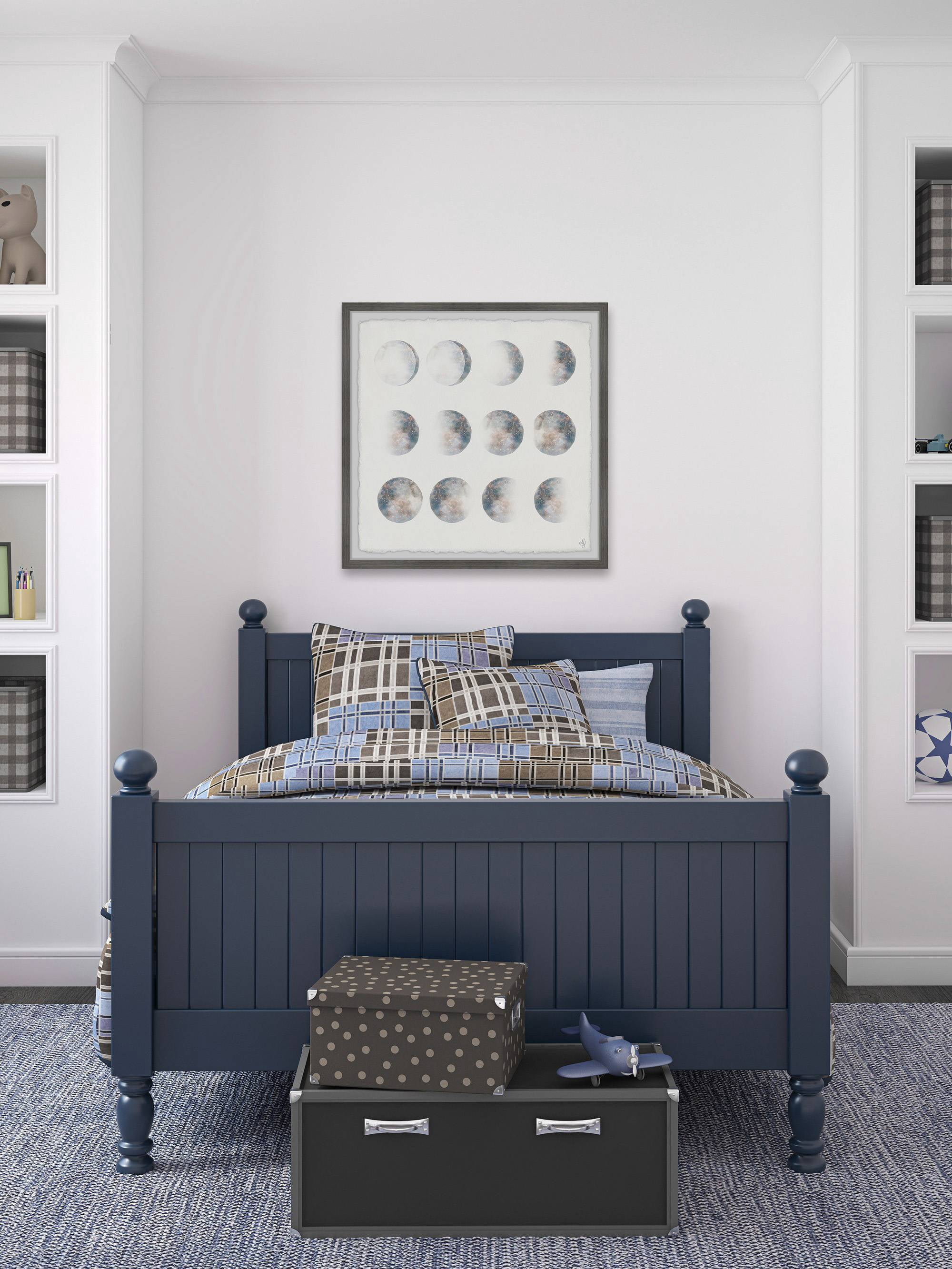Marmont Hill Moon Phase Framed Wall Art, 18.00" x 1.50"