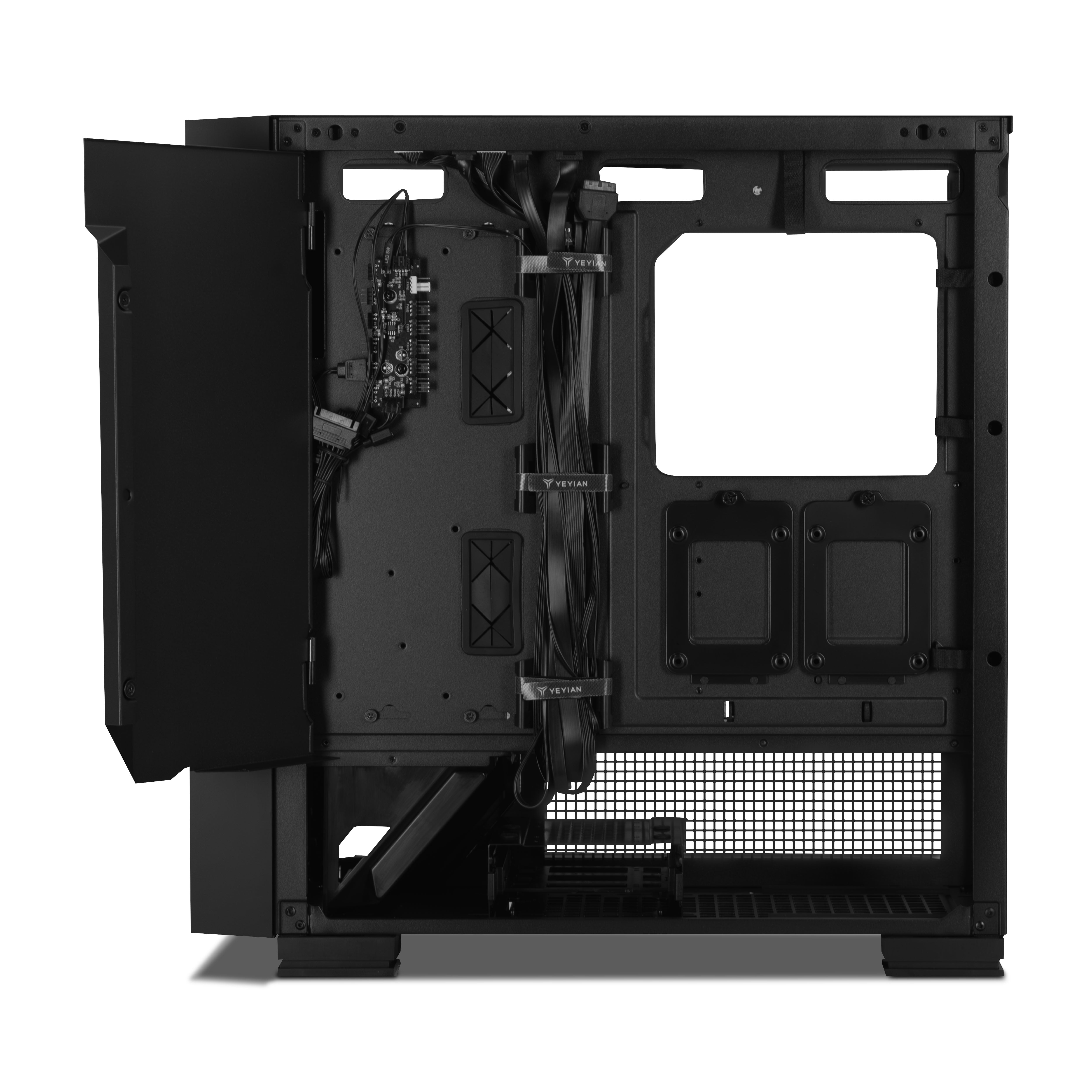 YEYIAN Phoenix Mesh ATX Mid‑Tower Gaming PC Case, High‑Airflow Mesh Front Panel, Tempered Glass Side Panel – YCF‑EPMIR‑X1