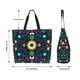 thumbnail image 5 of Balery Colorful Mexican Flower Bolsa Tote Estilo Estético con Cremalleras, Bolsa de Hombro, Bolsa de Compras Grande y Plegable, 5 of 8