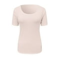 thumbnail image 3 of Women Short Sleeve Scoop Neck Ribbed Fitted Knit Shirt Basic Tight TShirts Henley Solid Color Summer Tops, 3 of 3