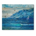 thumbnail image 3 of Designart 'Sunrise Glow On The Sea Waves II' Nautical & Coastal Print on Natural Pine Wood, 3 of 5