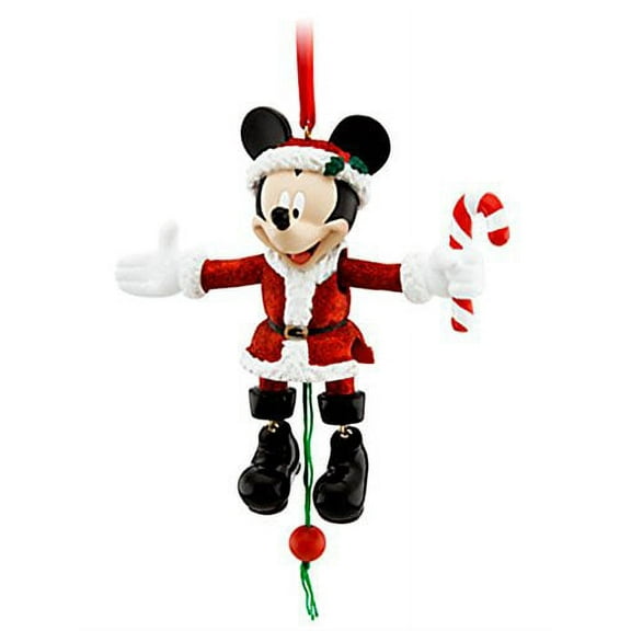 DISNEY PARKS EXCLUSIVE : Santa Mickey Christmas Hanging Ornament : Movable Arms & Legs