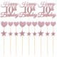 thumbnail image 4 of Pink Paper and Wood Cake Decorations for Birthday Party Decor with Creative Picks and Cupcake Toppers 10 Sets, 4 of 4