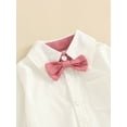 thumbnail image 6 of nvzhuang Baby Boys Pants Suit, Long Sleeve Shirt with Bow Tie + Shorts + Suspender Shoulder Strap, 6 of 9