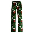 thumbnail image 5 of Adult Fashionable Loose Christmas Printed Casual Pants, Loungewear Sleep Pants with Drawstring Elastic Waist for Home and Comfortable Wear,Dark Green,XL, 5 of 5
