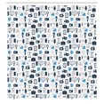 thumbnail image 2 of Ambesonne Blue and White Shower Curtain, Media TV, 69"Wx75"L, Pale Blue Dark Blue, 2 of 4