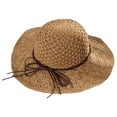 thumbnail image 1 of Sombrero de paja, gorras de ala ancha para mujer, sombreros de paja plegables para playa de verano, sombrero de playa para el sol para mujer, ala ancha, 1 of 6