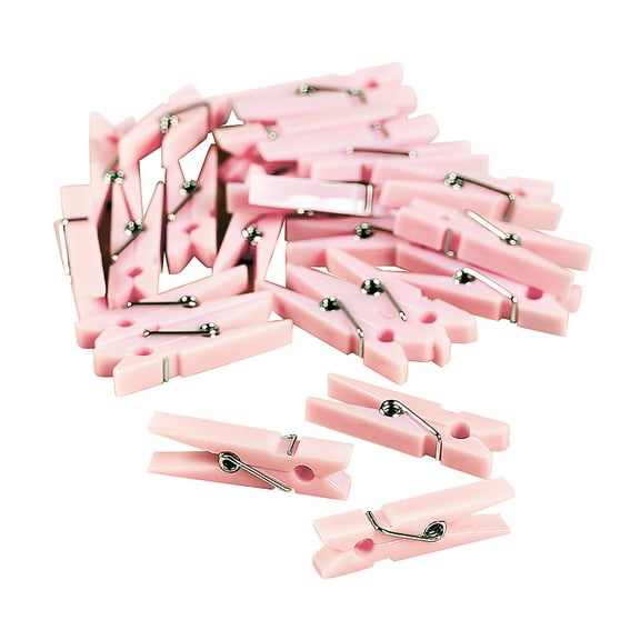 Bulk 48 pieces Pastel Pink Mini Clothespin Party Favors