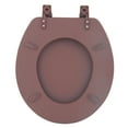 thumbnail image 3 of Standard Vinyl Soft Adjustable Hinges Toilet Seat with Close Lid, Chocolate, 3 of 5