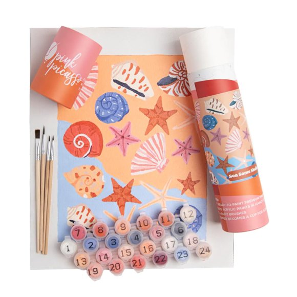 Kit de pintura por números Pink Picasso estilo mid-century 20x25 cm