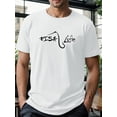 thumbnail image 1 of Camiseta informal grande blanca 100% algodón puro para hombre, de manga corta, para verano y otoño, cómoda, estilo minimalista, cuello redondo. Para adultos, hombres, mujeres, adolescentes, jóvenes., 1 of 7