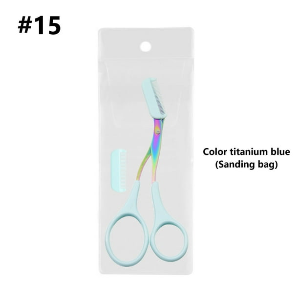 Fiudx Tijeras para Cejas, Recortador de Precisión de Acero Inoxidable, Mango Ergonómico Antideslizante, Diseño de Peine Protector, Perfectas para Dar Forma a Los Esfuerzos de Cuidado Personal, Regalo