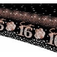 thumbnail image 3 of Sweet 16 Birthday Tablecloth Decorations for Girls, 3pcs Disposable Black and Rose Gold Happy 16th Birthday Party Supplies Table Cover, 86in x 55in$$Electronics Accessories, 3 of 7