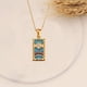 thumbnail image 1 of Colgante de diamante TAROT TAROT de acero inoxidable rectangular con gotas de aceite, estilo vintage europeo y americano, 1 of 6