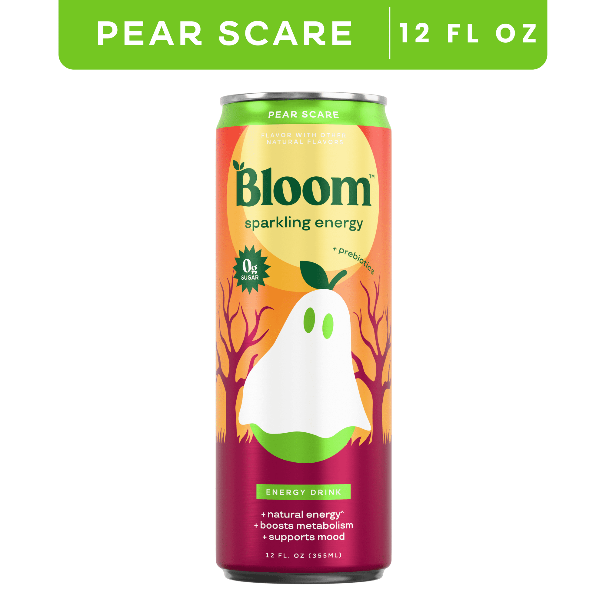 Bloom Nutrition Sparkling Energy, Pear Scare, 12 fl oz Can