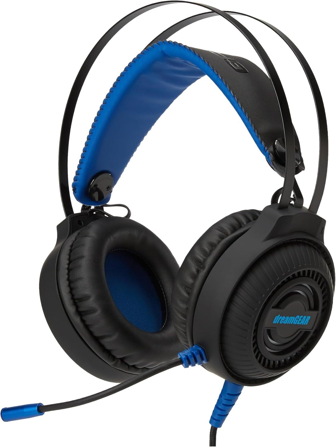 Xbox Accessory: Wired Headset - DreamGear GRX-500 Game Headset RGB LED - Black: Compatible with PC, Switch, PS5, Xbox X|S & Blue