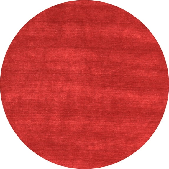 Ahgly Company Indoor Round Abstract Orange Contemporary Area Rugs, 3' Round