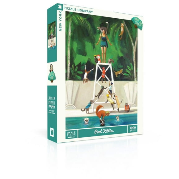 New York Puzzle Company Pool Kitties 1000 Piece Jigsaw Puzzle