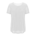 thumbnail image 5 of Kbndieu Womens Short Sleeve T-Shirt Sparkling Solid Color Tops Round Neck Basic Tees Going Out Tops for Women Trendy Loose Casual, 5 of 8