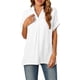thumbnail image 4 of VISgogo, camisetas de manga corta para mujer, Color sólido/estampado, verano, cuello en V, blusas casuales sueltas, blusa, ropa de calle VISgogo moda, 4 of 9
