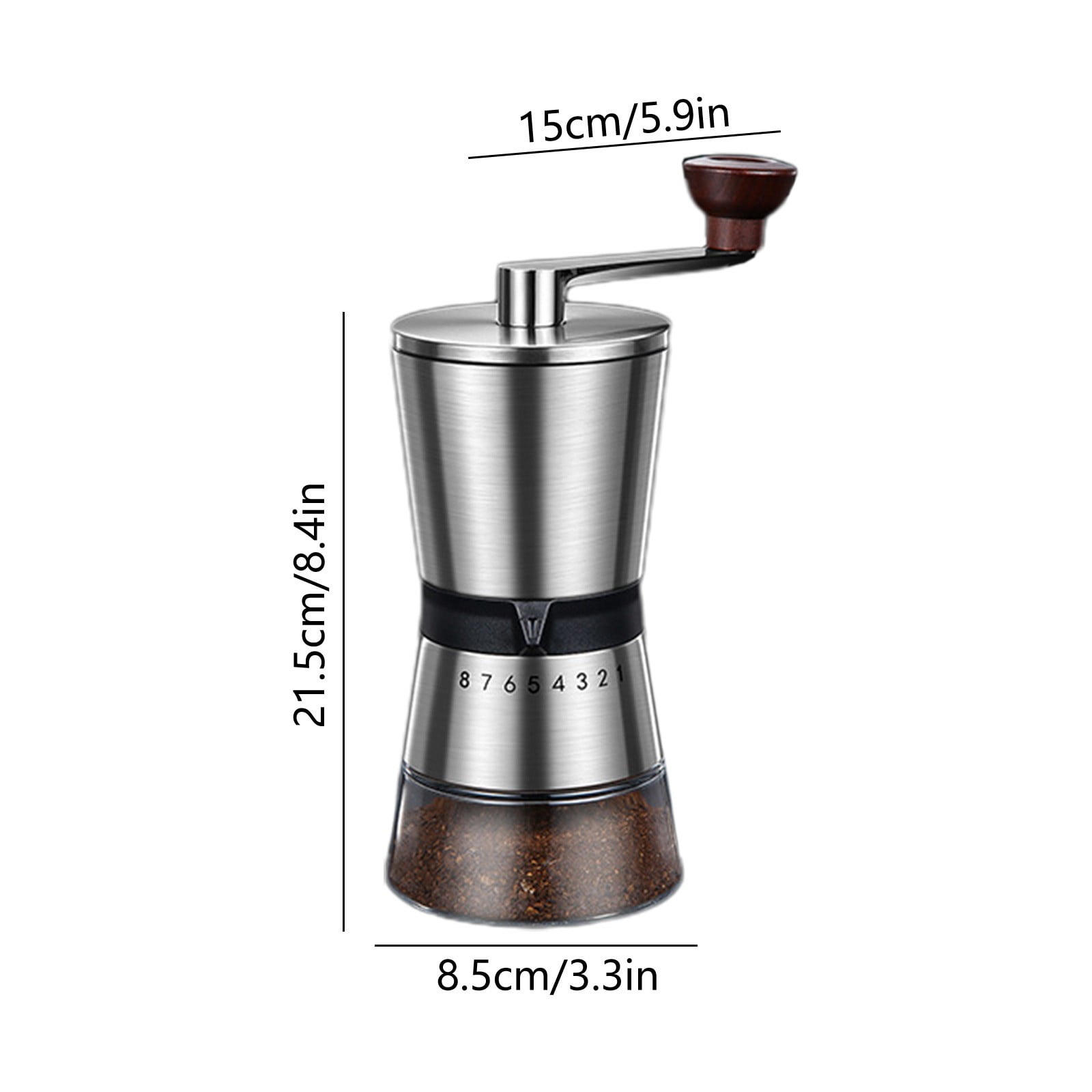 Household Small Grinder For Home,Manual Coffee Grinder With Hand Crank,Adjustable Settings for Fine to Coarse Grind Manual Grinder For Coffee,Portable Coffee Maker For Office,Home,Camping