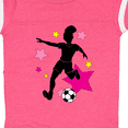 thumbnail image 4 of Inktastic Girl Playing Soccer- Pink and Yellow Stars Girls Baby Bodysuit, 4 of 5