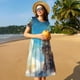 thumbnail image 4 of Balery Blue Sky Winged Cat Vestidos sueltos de manga corta para mujer, vestidos de verano 2025, vestidos casuales de corte A con vuelo., 4 of 6