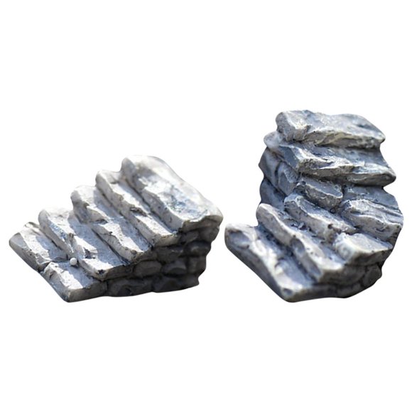 LOVEVER 2 Pcs Landscape Stone Steps Vintage Decor Patio Step Stair Statue Adornment Bonsai Decoration Resin Craft Stairs