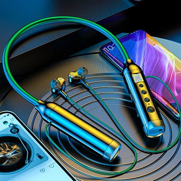Birdeem Speakers Bluetooth Wireless,Headphones Wireless Bluetooth,Hanging Neck 5.3 Bluetooth Noise Reduction Sports Led Digital Display Power Card Magnetic Adsorption Wireless Earphones